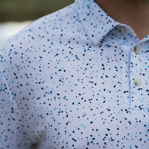 White Speckled Performance Polo