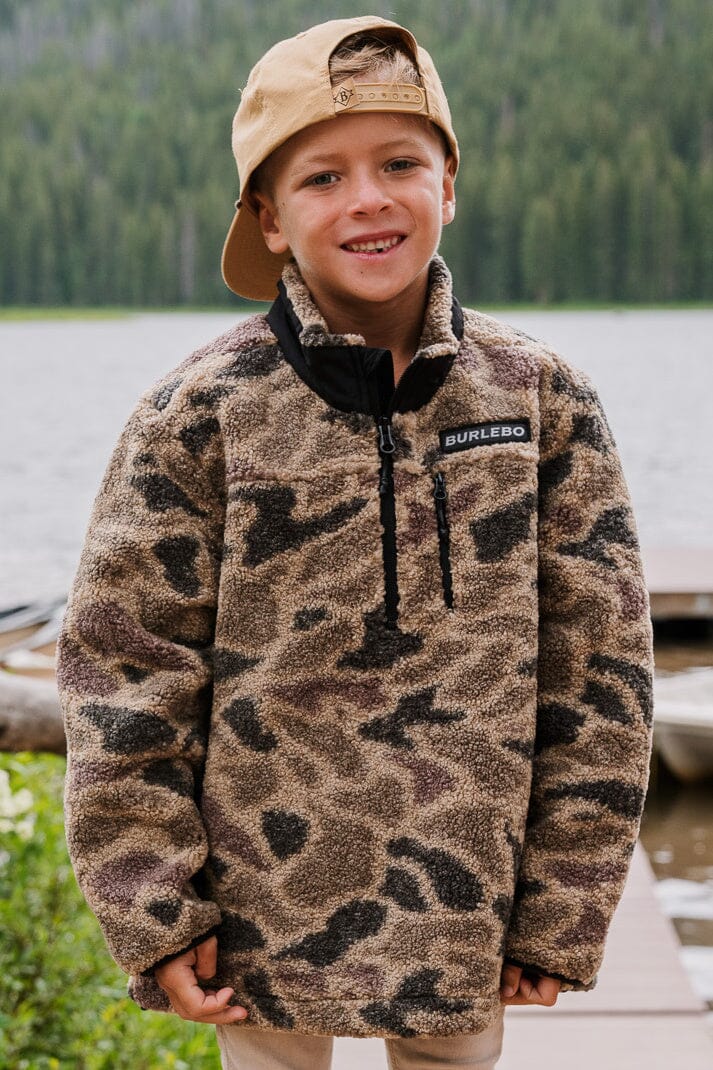 Youth Camo 1/4 Zip Sherpas