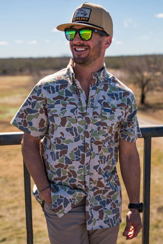 Cotton Twill Driftwood Camo Button Up