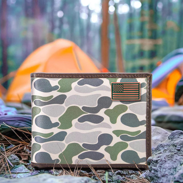 Old School Green Camo Passcase Wallet