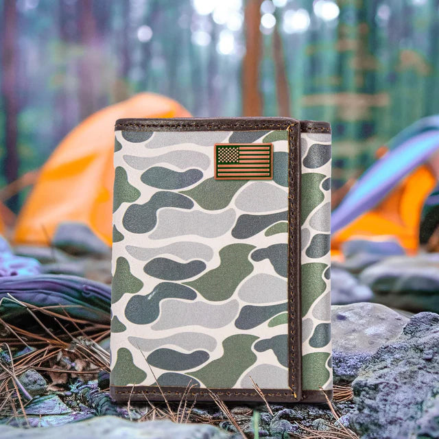 Old School Green Camo Trifold Wallet