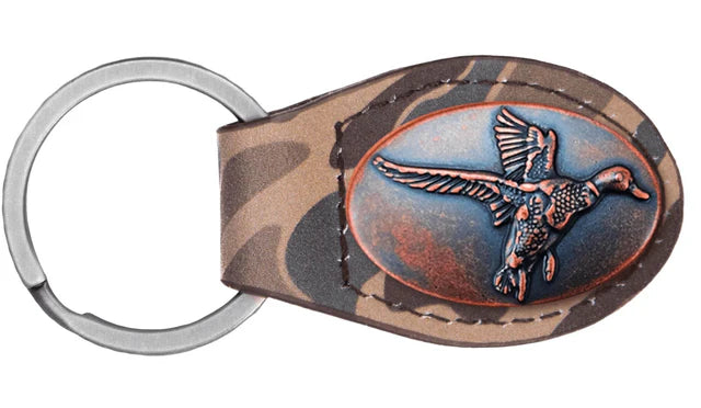 Old School Camo Oval Key Fob