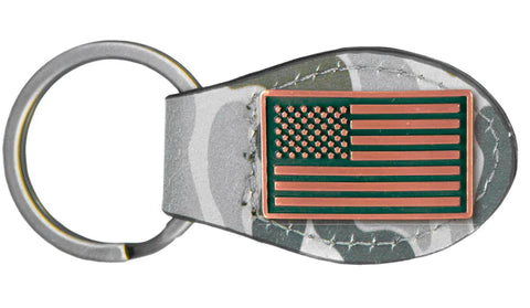 Old School Green Camo Oval Key Fob