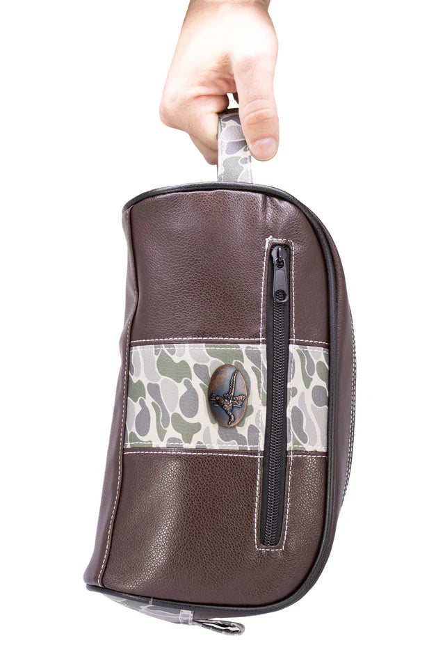 Old School Camo Toiletry Bag - Green