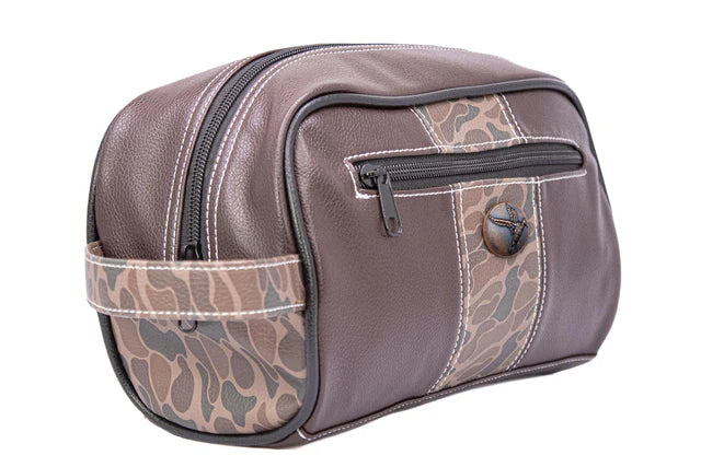 Old School Camo Toiletry Bag - Brown