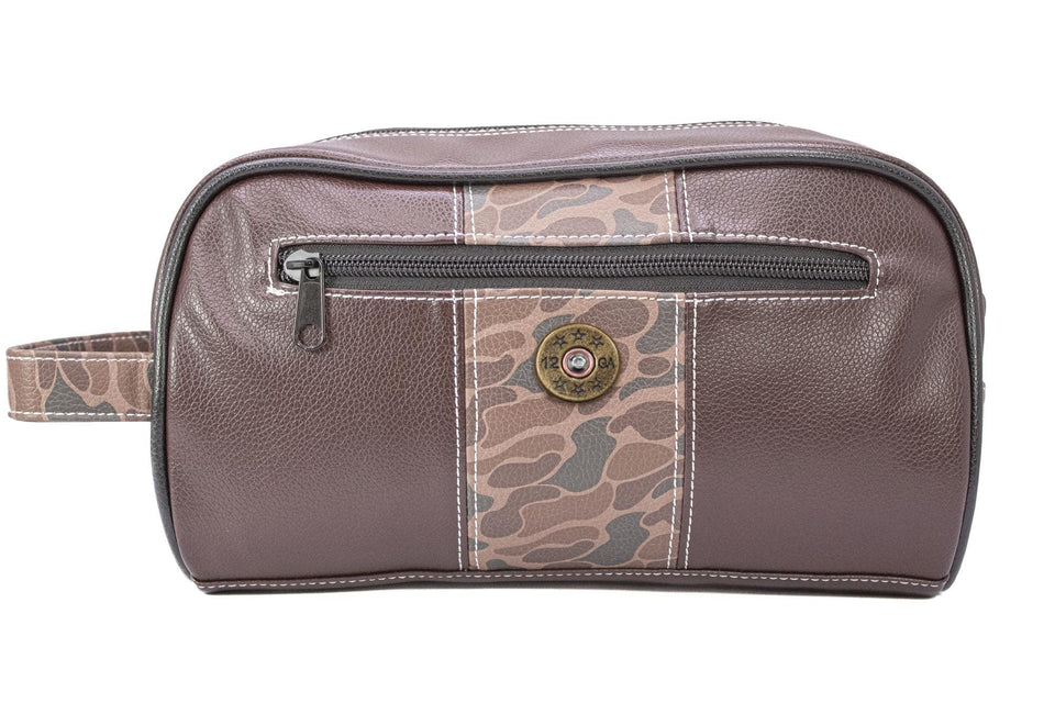 Old School Camo Toiletry Bag - Brown