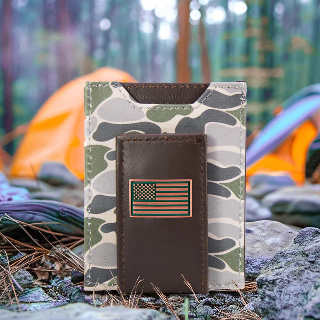 Old School Green Camo Front Pocket Wallet