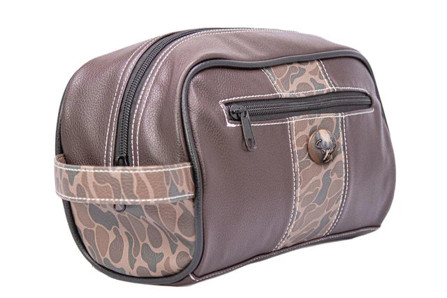 Old School Camo Toiletry Bag - Brown