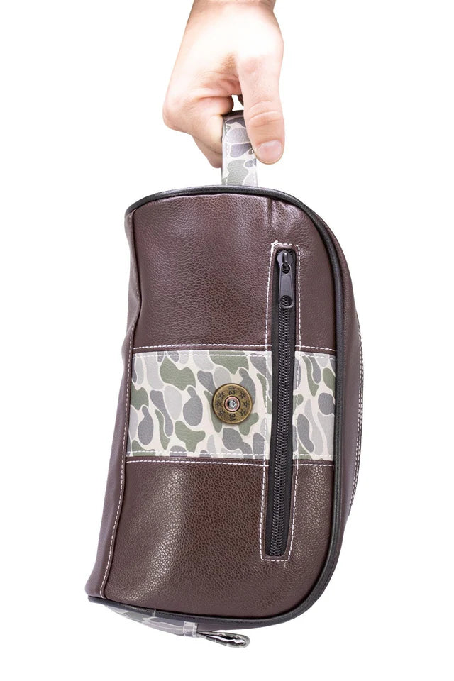 Old School Camo Toiletry Bag - Green