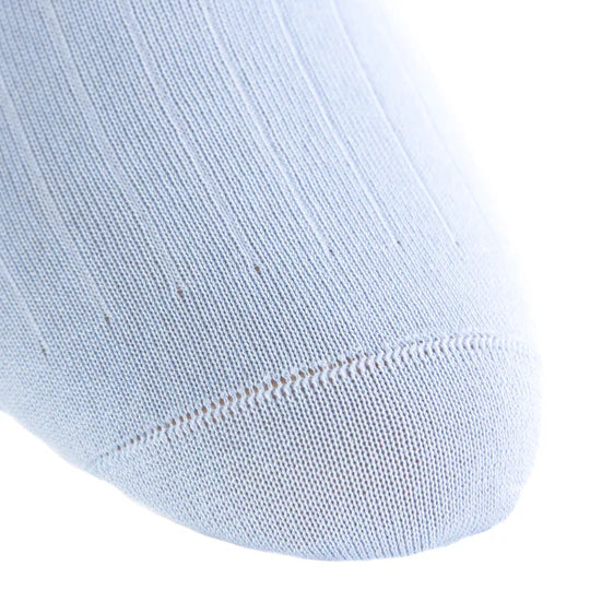 Sky Blue Ribbed Socks - Mid Calf