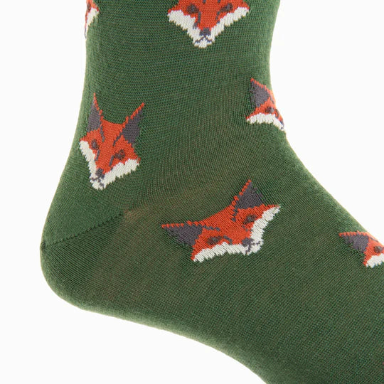 Pine Green w/ Fox Socks - Mid Calf