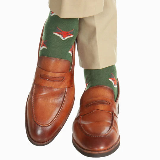 Pine Green w/ Fox Socks - Mid Calf