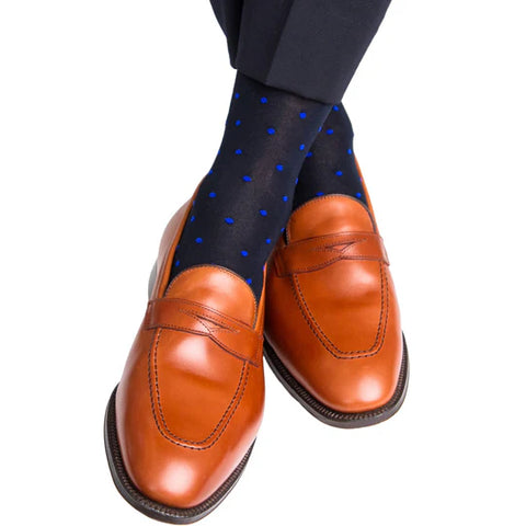 Navy w/ Blue Dots Socks