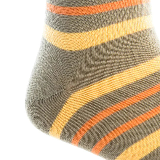 Taupe/Orange Double Striped Socks