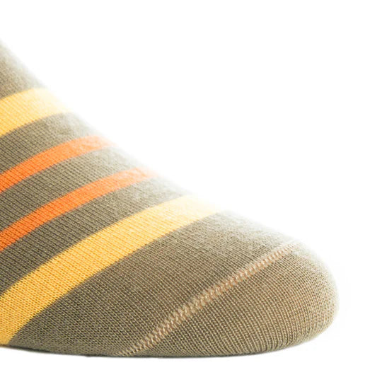 Taupe/Orange Double Striped Socks