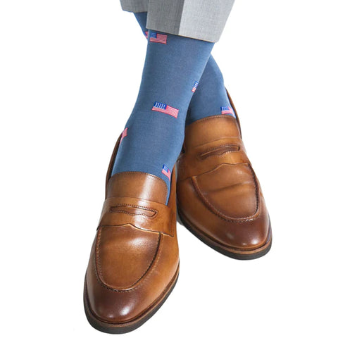 Indigo Blue w/ American Flag Socks