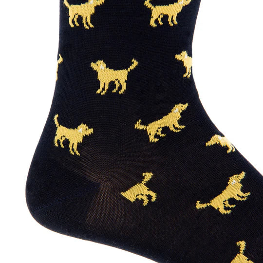 Navy/Yellow Dog Socks